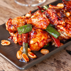 korean Fried Chicken with peanuts